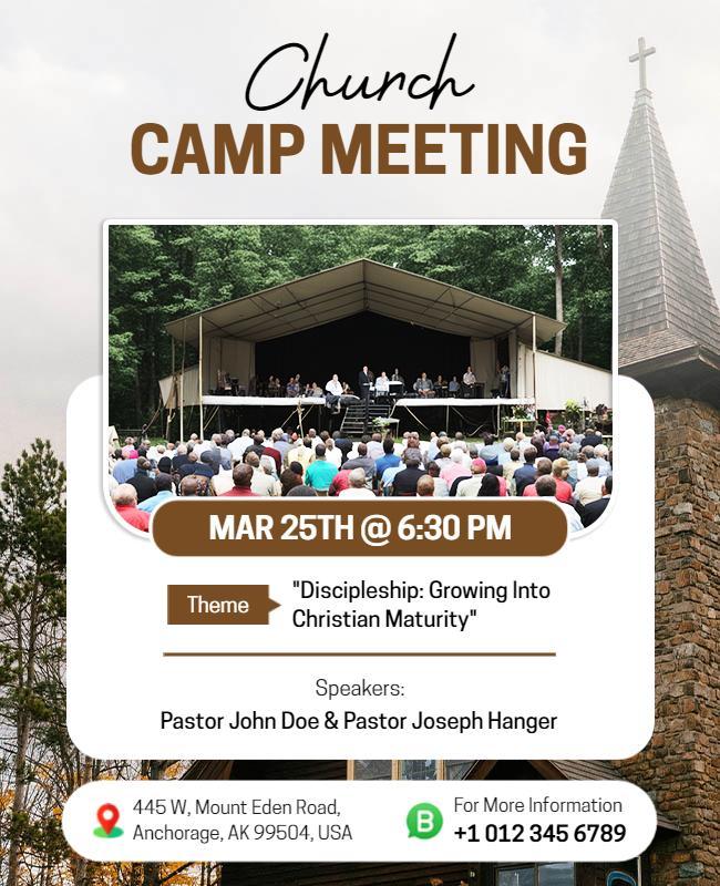 Christian Church Camp Meeting Event Flyer Template