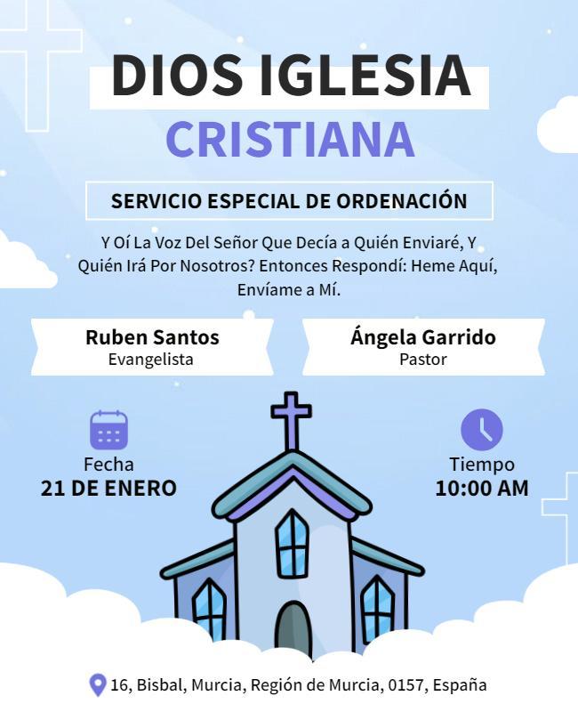 Christian Church Ordination Service Flyer Template