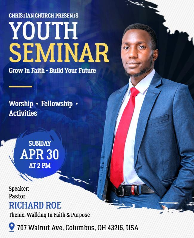Christian Church Youth Seminar Invitation Poster Template