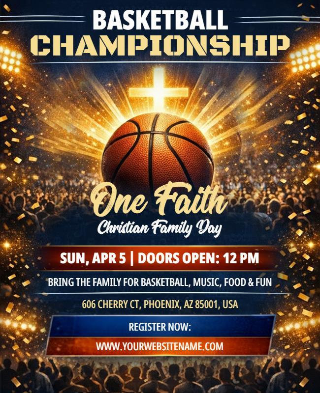 Christian Family Basketball Championship Flyer Template
