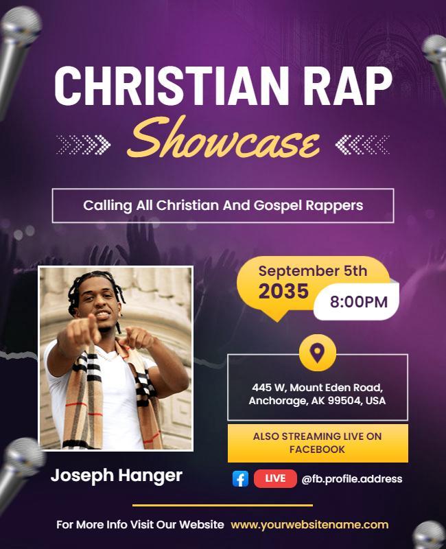 Christian Rap Music Showcase Flyer Template