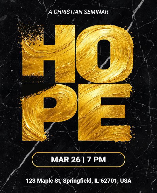 Christian Seminar Hope Event Poster Template