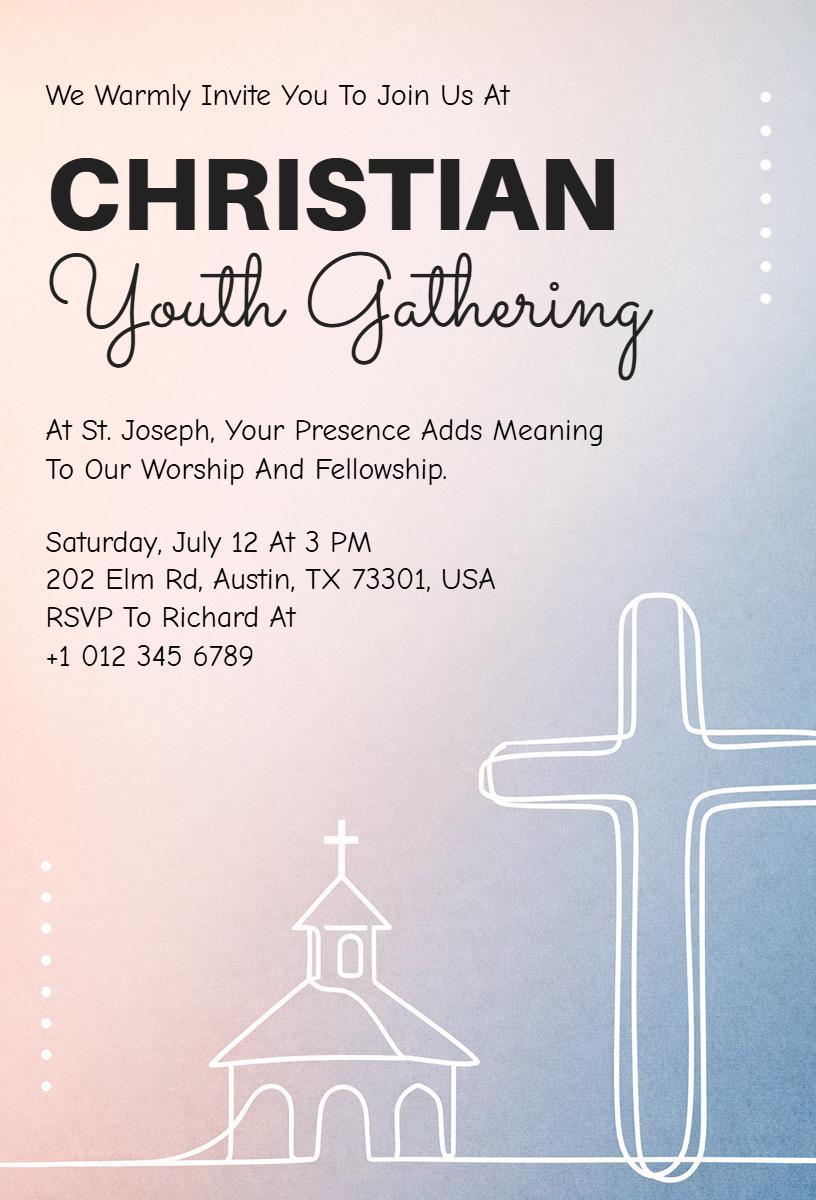 Christian Youth Gathering Church Fellowship Invitation Template