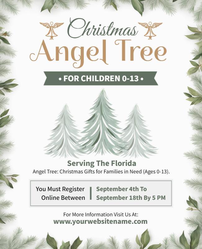 Christmas Angel Tree Charity Event Flyer Template