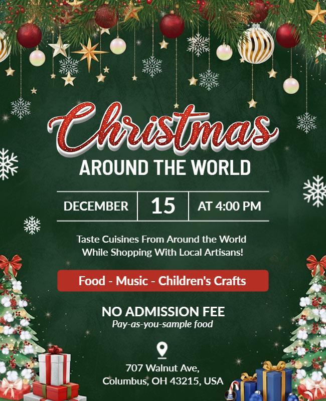 Christmas Around the World Celebration Flyer Template