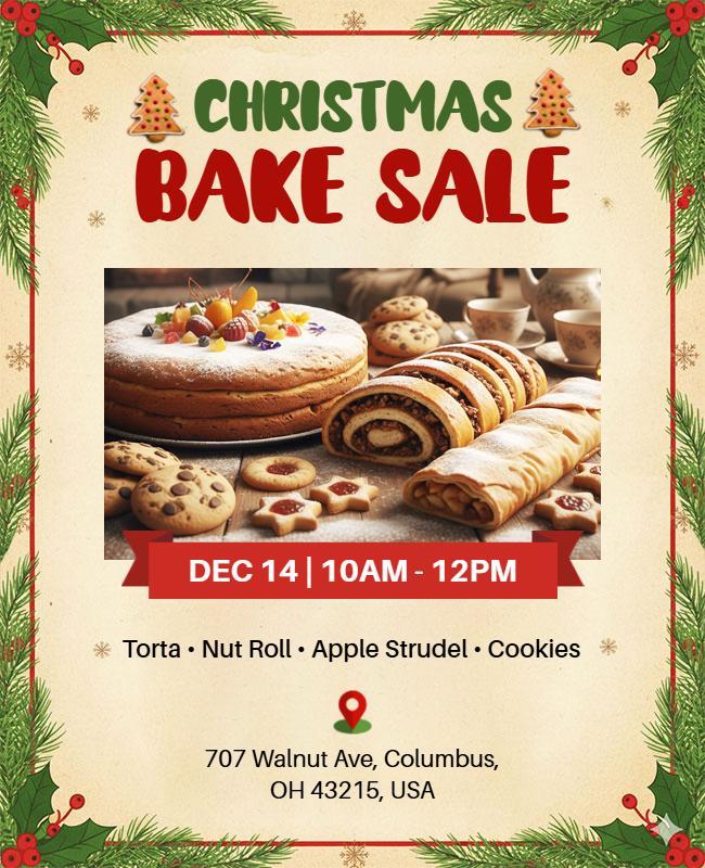 Christmas Bake Sale Event Flyer Template