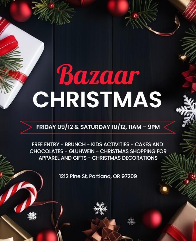 Christmas Bazaar Holiday Shopping Flyer Template