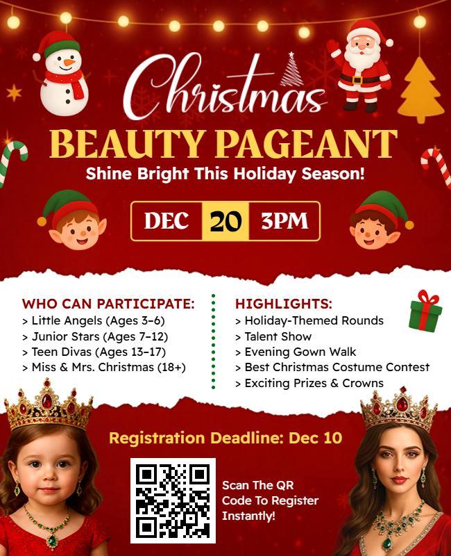 Christmas Beauty Pageant Event Flyer Template