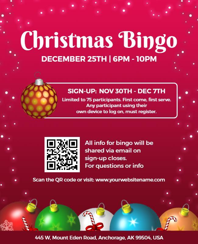 Christmas Bingo Event Flyer Template