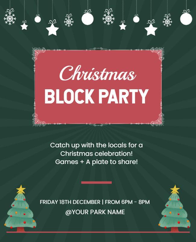 Christmas Block Party Celebration Flyer Template