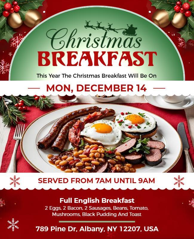 Christmas Breakfast Celebration Flyer Template