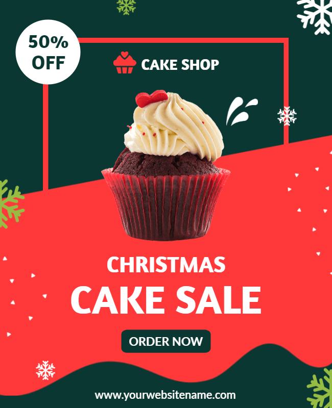 Christmas Cake Sale Promotional Flyer Template