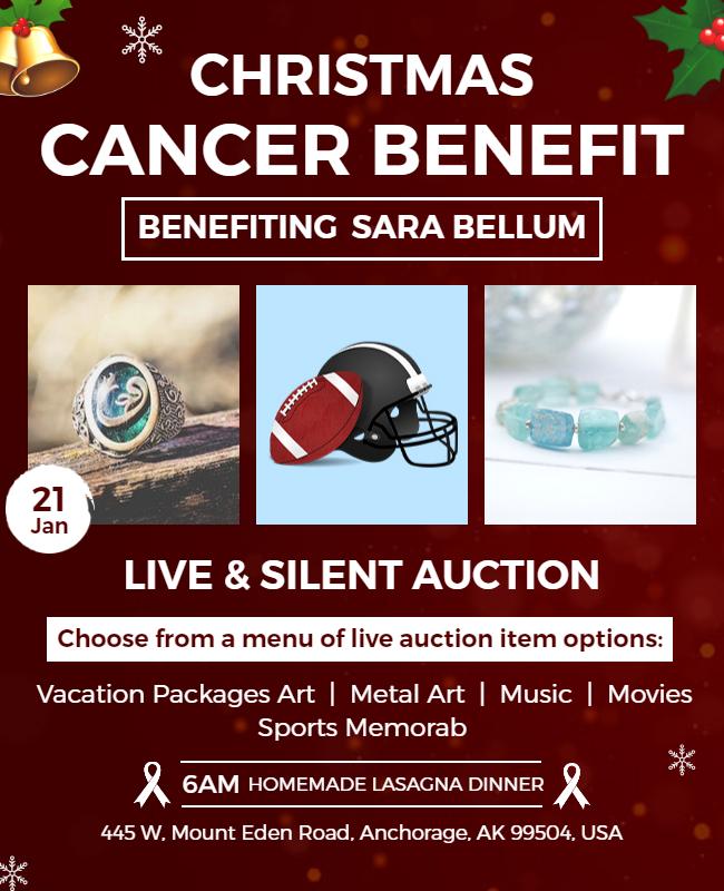 Christmas Cancer Benefit Flyer Template