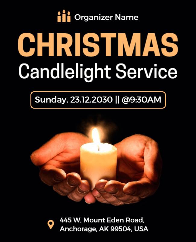 Christmas Candlelight Service Event Flyer Template