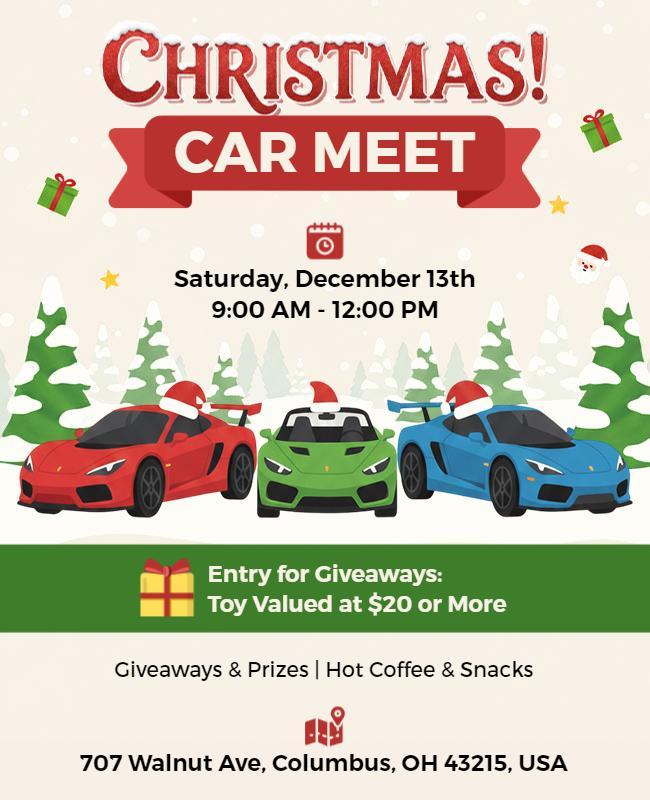 Christmas Car Meet Event Flyer Template