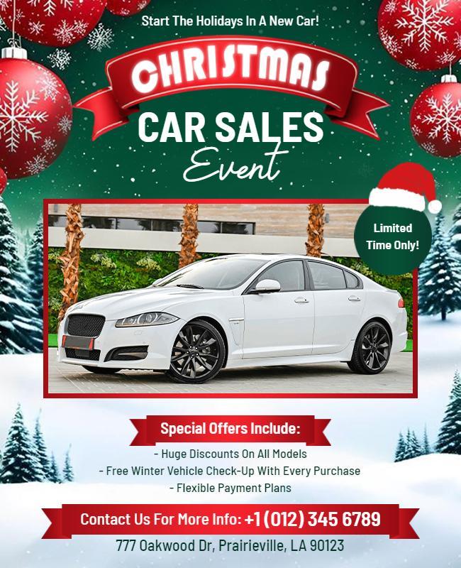 Christmas Car Sales Promotional Event Flyer Template