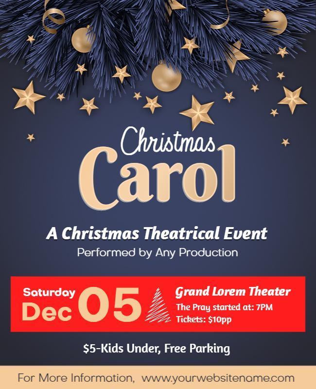 Christmas Carol Flyer or Christmas Program Flyer Template