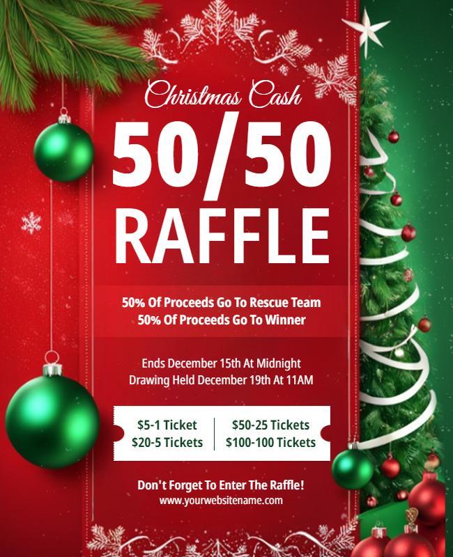 Christmas Cash Raffle Event Flyer Template