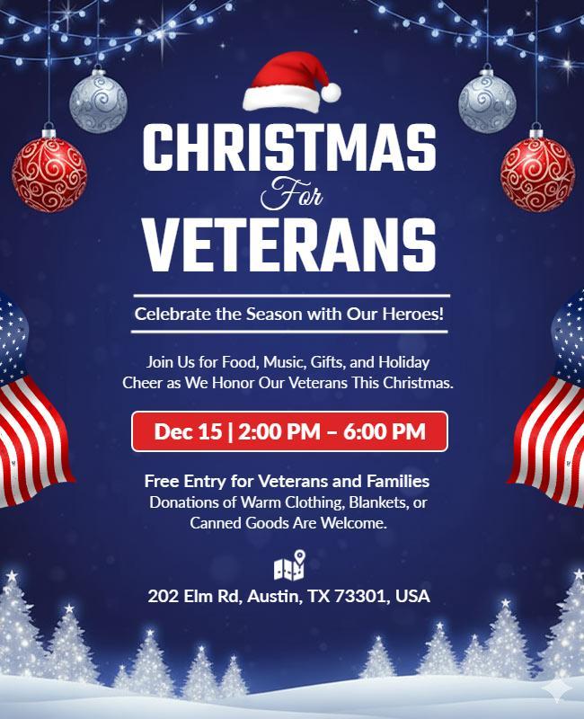 Christmas Celebration for Veterans Flyer Template