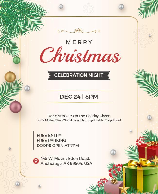 Christmas Celebration Night Event Flyer Template