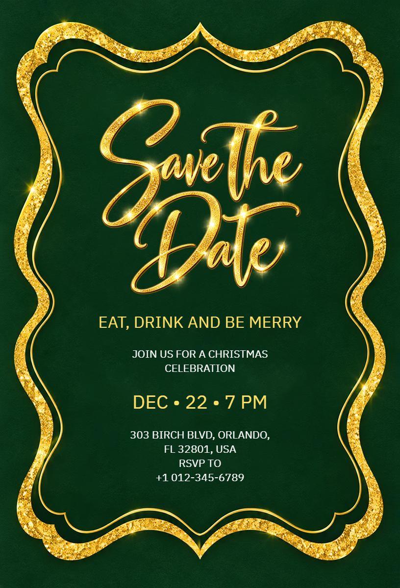 Christmas Celebration Save the Date Invitation Template