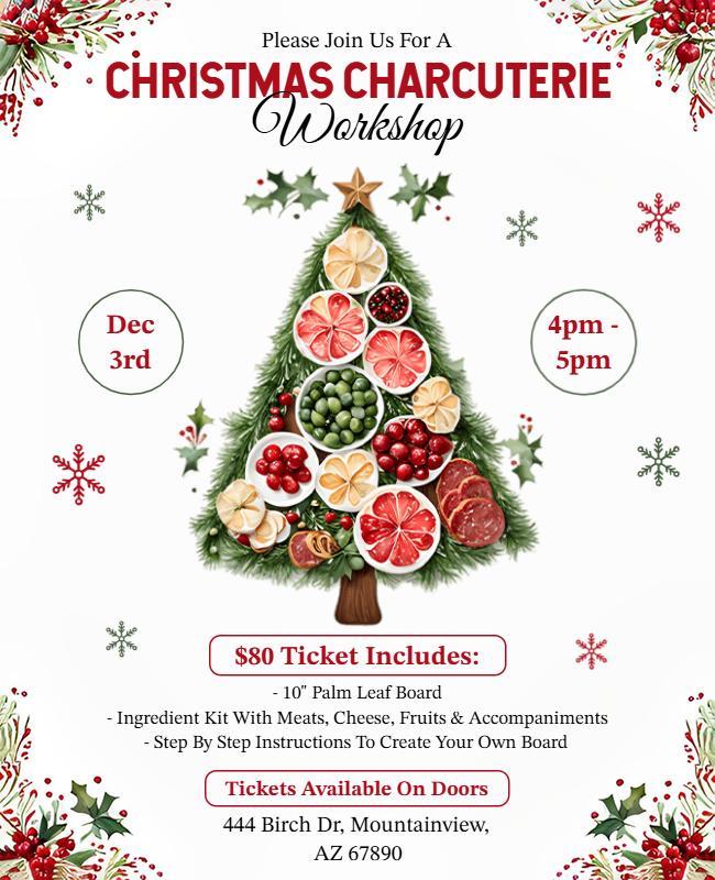 Christmas Charcuterie Workshop Event Flyer Template