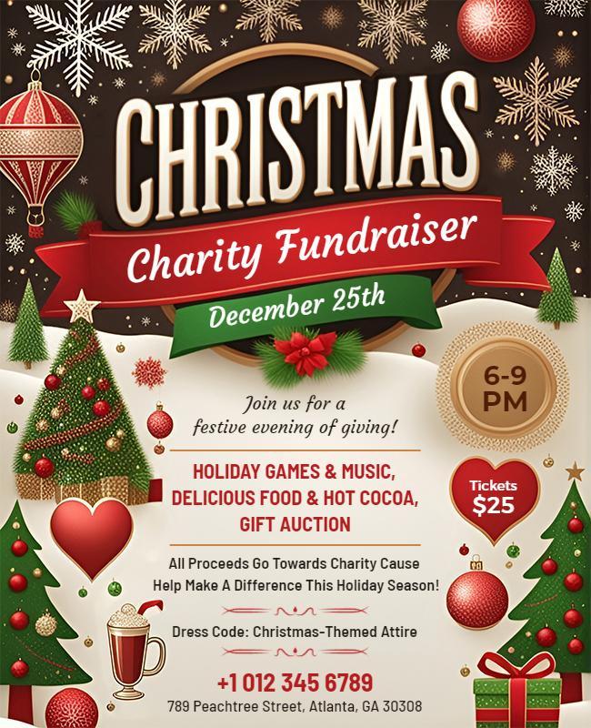 Christmas Charity Fundraiser Event Flyer Template