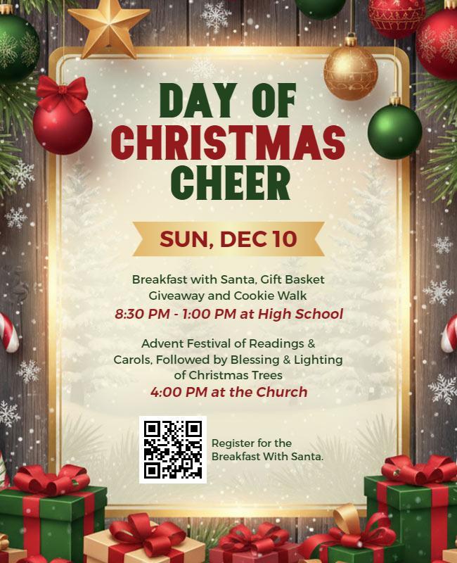 Christmas Cheer Breakfast and Carols Flyer Template