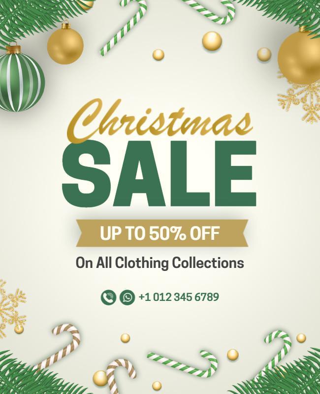 Christmas Clothing Sale Discount Flyer Template