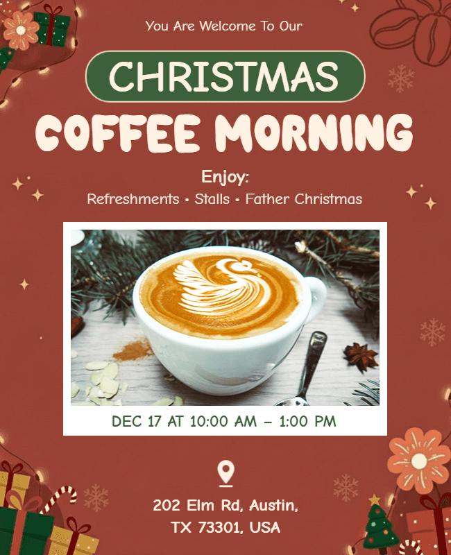 Christmas Coffee Morning Event Flyer Template