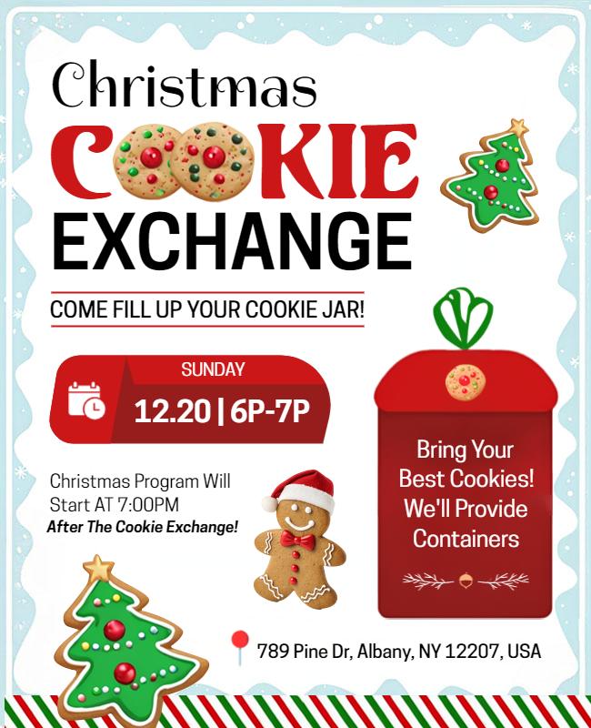 Christmas Cookie Exchange Event Flyer Template