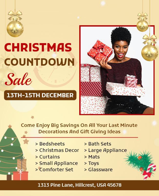 Christmas Countdown Sale Event Flyer Template