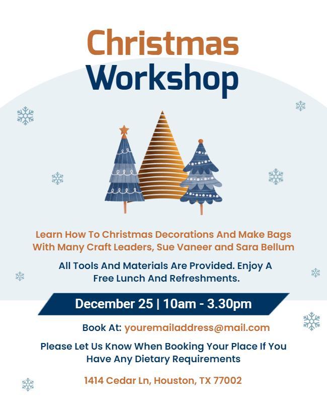 Christmas Craft Workshop Event Flyer Template