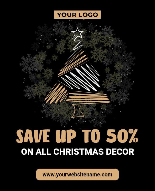 Christmas Decor Sale Event Flyer Template