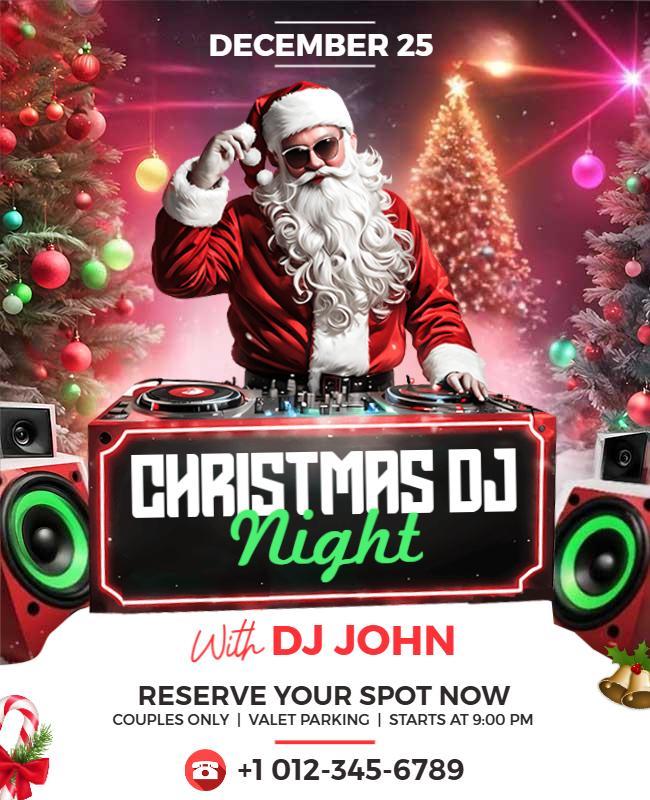 Christmas DJ Night Party Flyer Template