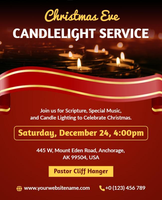 Christmas Eve Candlelight Service Flyer Template