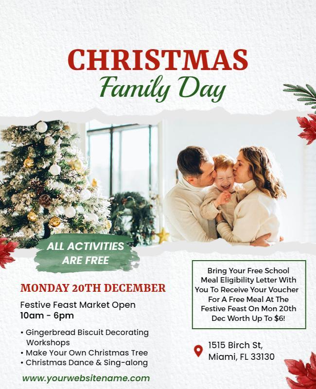 Christmas Family Day Event Flyer Template