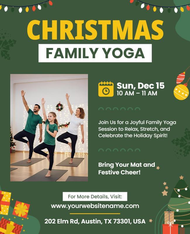 Christmas Family Yoga Event Flyer Template