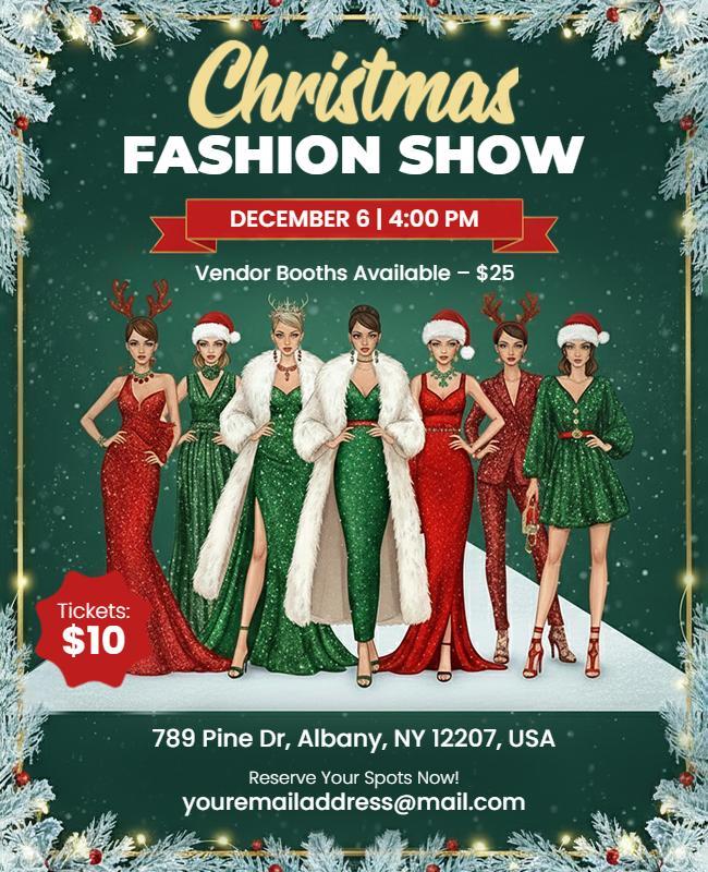 Christmas Fashion Show Event Flyer Template