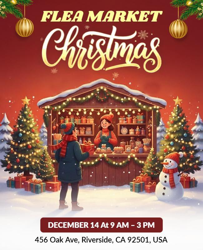 Christmas Flea Market Event Flyer Template