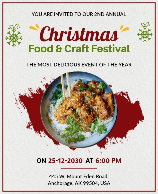 Christmas Food and Craft Festival Flyer Template