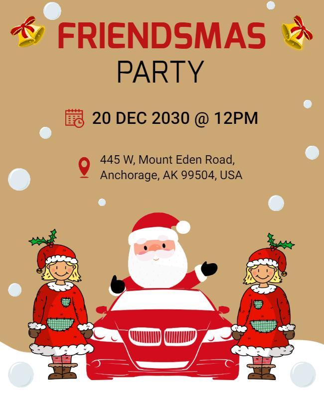 Christmas Friends Gathering Party Flyer Template