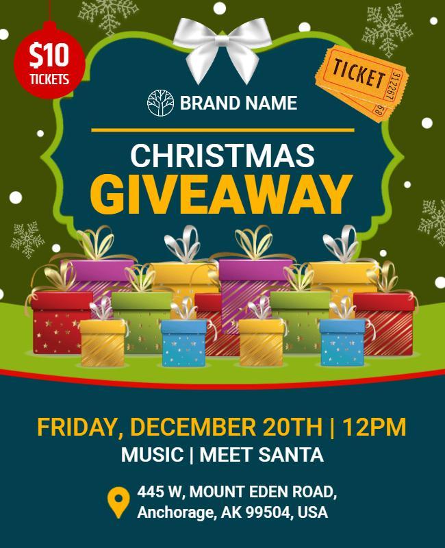 Christmas Giveaway Event Flyer Template