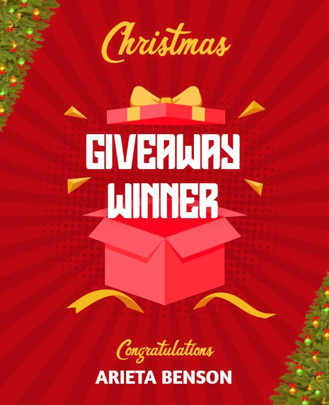 Christmas Giveaway Winner Announcement Flyer Template