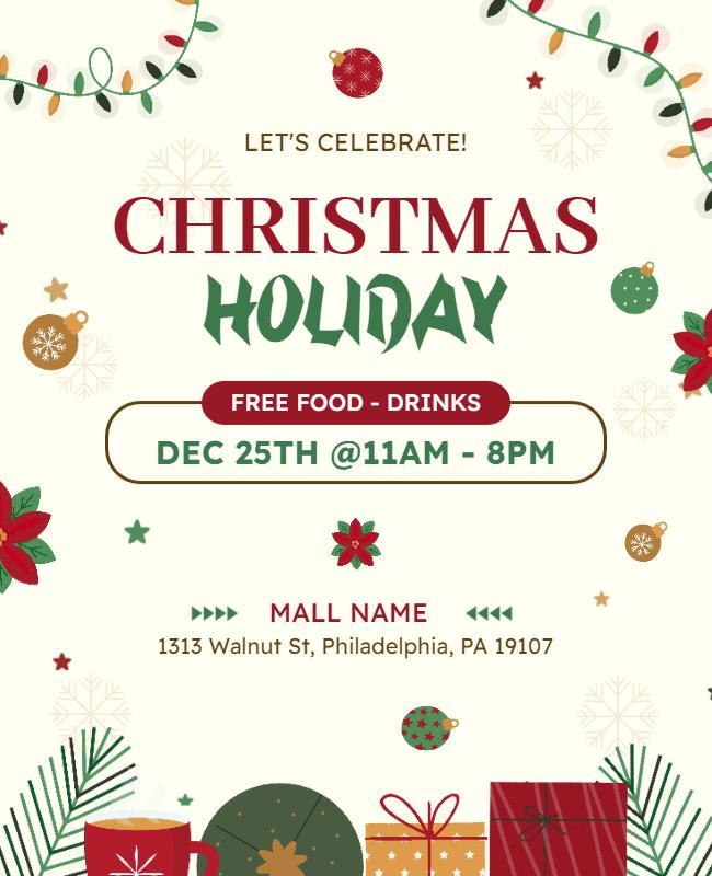 Christmas Holiday Celebration Flyer Template