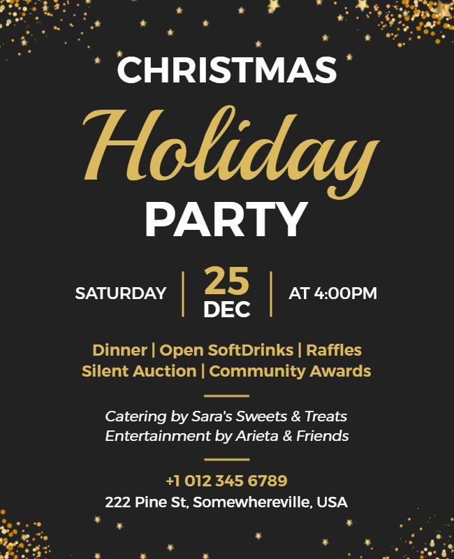 Christmas Holiday Party Celebration Flyer Template