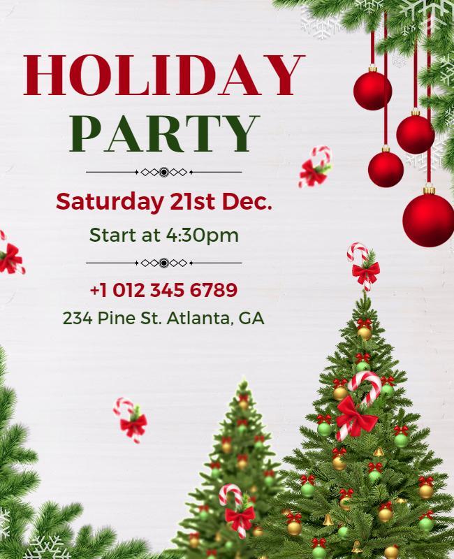 Christmas Holiday Party Invitation Flyer Template