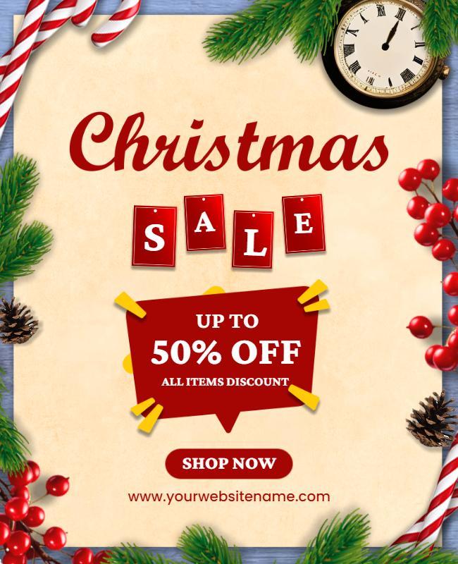 Christmas Holiday Sale Discount Flyer Template