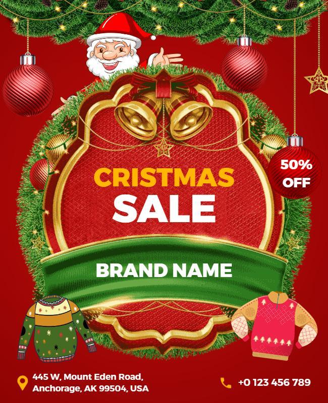 Christmas Holiday Sale Promotion Flyer Template