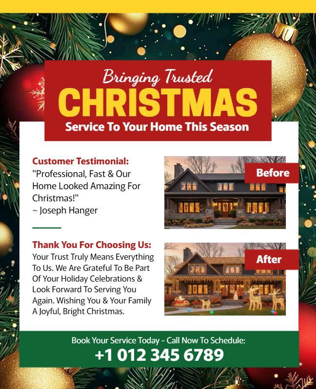 Christmas Home Decoration Service Flyer Template